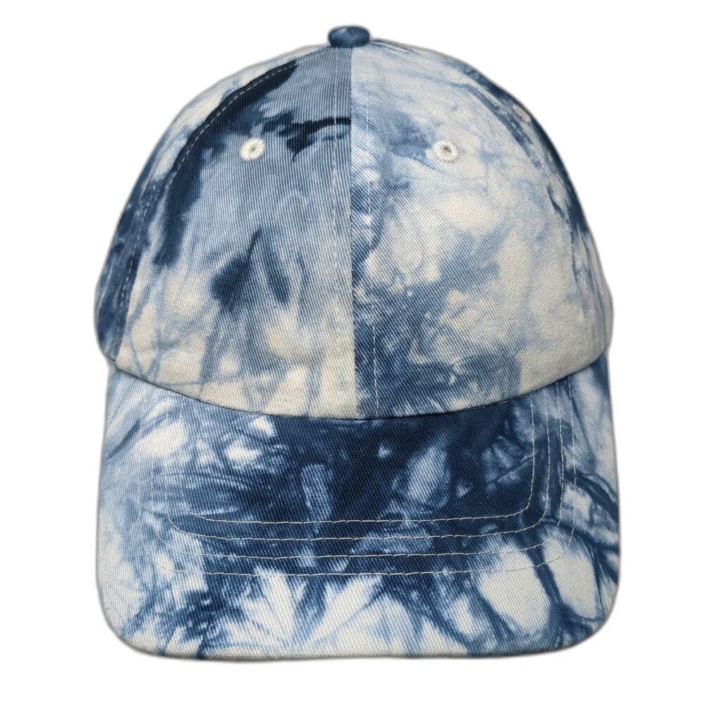Zyia Active Baseball Cap Blue White One Size Tie Dye Cotton Hat Adjustable